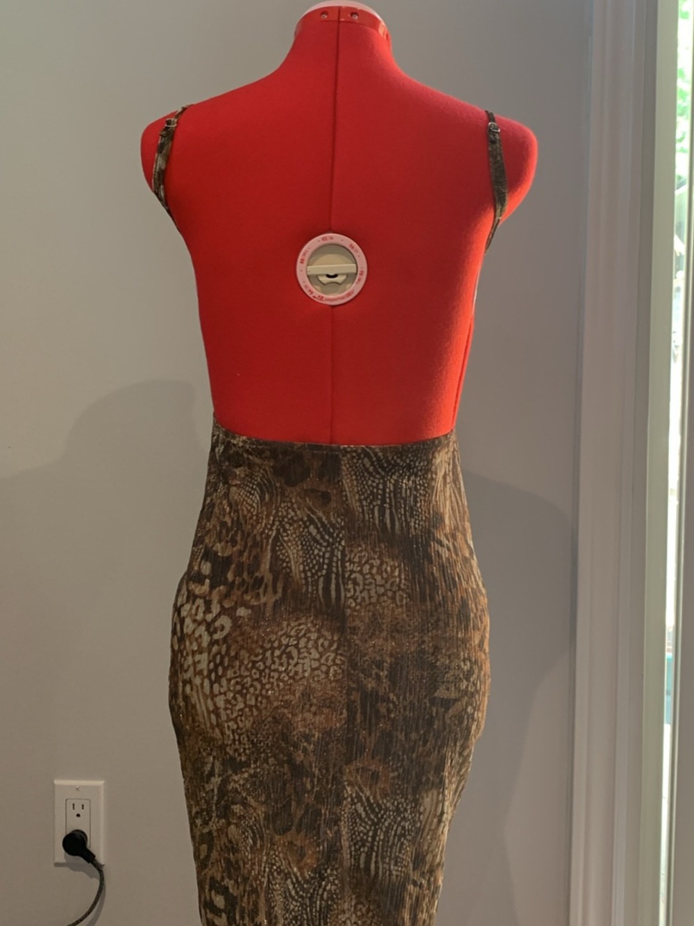 Fashion Nova Brown Animal Print Backless Slip Dress